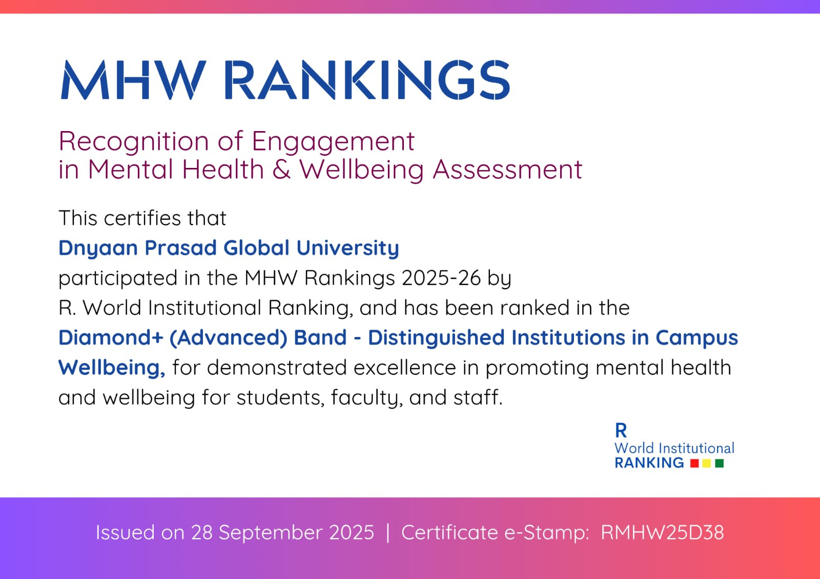 Mental Health Wellbeing Certificate